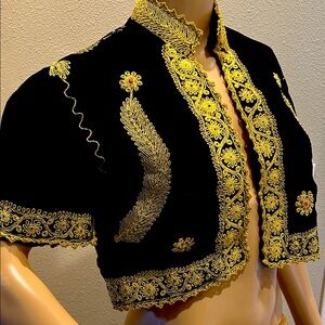 Aladdin/Genie Vintage Black Velvet gold-embroidered costume jacket
